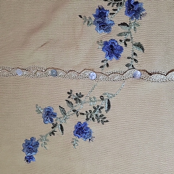 Vintage R&K Originals short-sleeve knit cardigan Size 20W Cottagecore - Picture 5 of 11